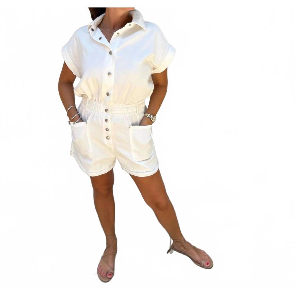 NEW SEWN AND SEEN morgan romper in white